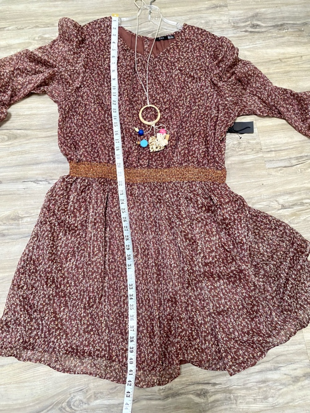 Prairie vibe boho dress w semi sheer exaggerated ballon sleeves shabby chic feel - Picture 7 of 16